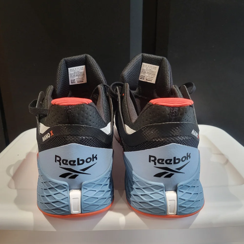 Reebok Nano 10 Men's Black Vivid Orange,White Athletic Training Shoes - Picture 4 of 8